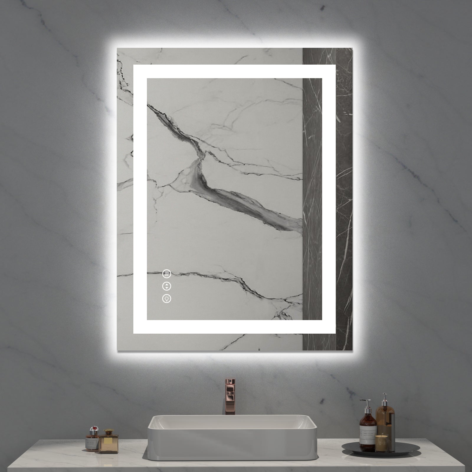  Amorho LED Bathroom Mirror 55x 30, Backlit + Front-Lighted  Vanity Mirror, Dimmable Bathroom Mirrors for Wall, Anti-Fog, Memory, 3  Colors, Double LED Lights, Shatter-Proof, ETL Listed : Home & Kitchen